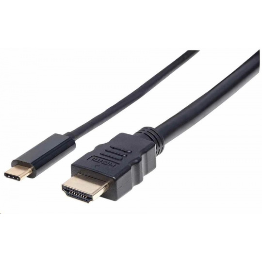 Manhattan kábel USB-C na HDMI, 2 m, čierny