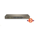 Tenda TEG1024F - 22-portový gigabitový ethernetový prepínač + 2x Combo SFP/RJ45, 10/100/1000 Mb/s, bez ventilátora, stojanová montáž, kov