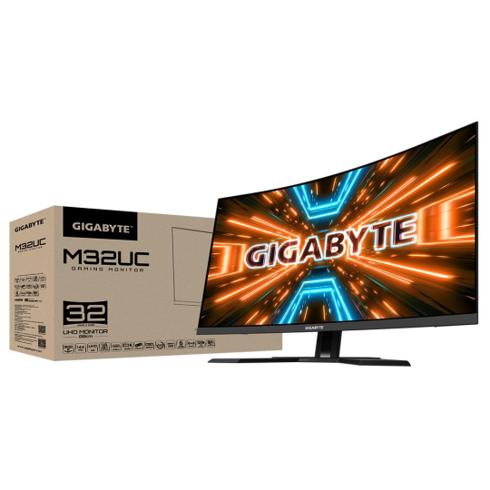 GIGABYTE LCD - 31,5" Gaming monitor M32UC UHD, 3840x2160, 144Hz, 3000:1, 350cd/m2, 1ms, 2xHDMI 2.1, 1xDP, 1xUSB-C, SS VA