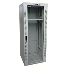 LEXI-Net 19" stojanový rozvaděč 37U 600x600 rozebiratelný, ventilační jednotka, termostat, kolečka, 600kg, sklo, šedý