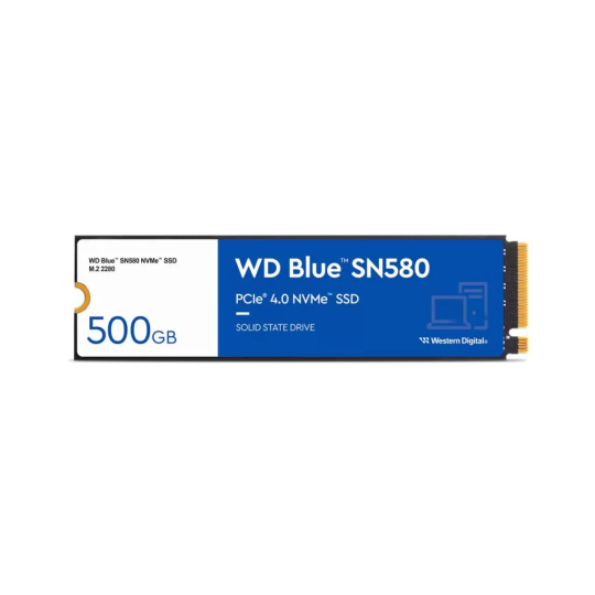 WD BLUE SSD NVMe 500GB PCIe SN580,Gen4 , (R:4000, W:3600MB/s)