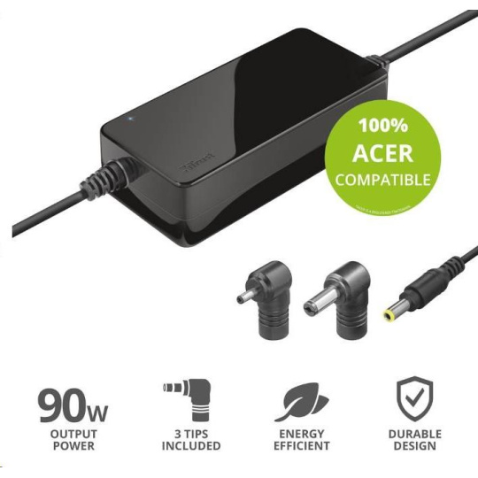 Napájací adaptér TRUST MAXO pre notebooky ACER 90 W, vrátane. koncové uzávery Napájací adaptér TRUST MAXO pre notebooky ACER 90 W, vrátane. koncové uzávery