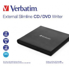 VERBATIM Slimline CD/DVD Writer USB externá mechanika - bez NERO