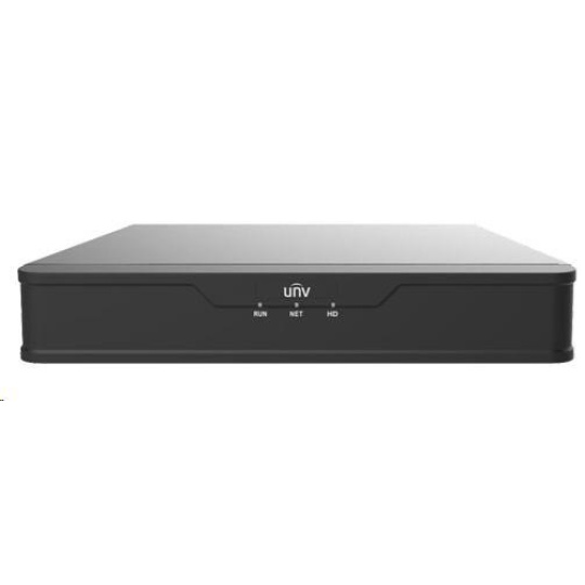 Uniview NVR, 4 kanály, H.265, 1x HDD (max.6 TB), priepustnosť 64/48 Mb/s, HDMI, VGA, 2x USB 2.0, zvuk, ONVIF