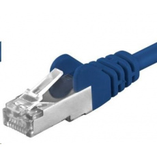 PREMIUMCORD Patch kábel CAT6a S-FTP, RJ45-RJ45, AWG 26/7 0,5m modrý