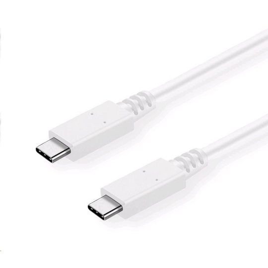 C-TECH kabel USB 3.2, Type-C (CM/CM), PD 100W, 20Gbps, 2m, bílý